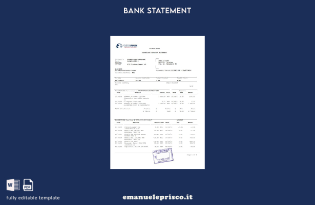 modello word di estratto conto bancario Moldavia Victoriabank in stile verificat